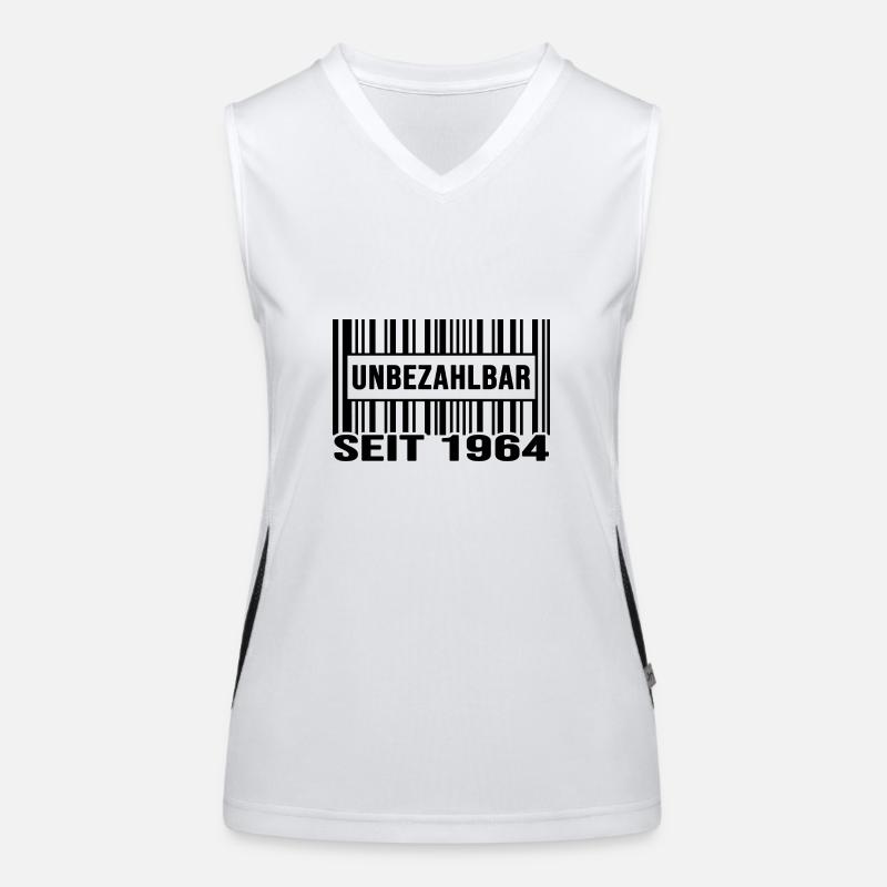 1964 geburtstag unbezahlbar barcode Funktionelles Kontrast-Tank Top für Frauen