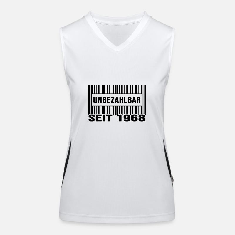 1968 geburtstag unbezahlbar barcode Geschenk Funktionelles Kontrast-Tank Top für Frauen