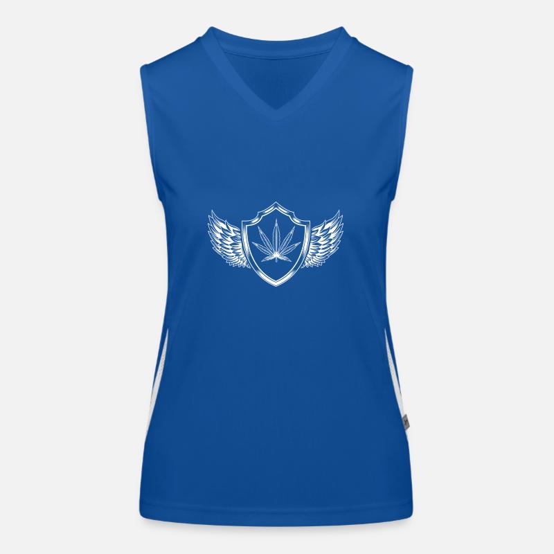 Hanf Blatt Wappen Cannabis Funktionelles Kontrast-Tank Top für Frauen