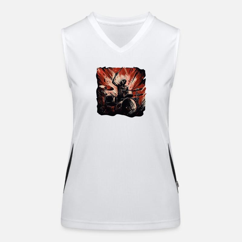 Drummer crazy Funktionelles Kontrast-Tank Top für Frauen