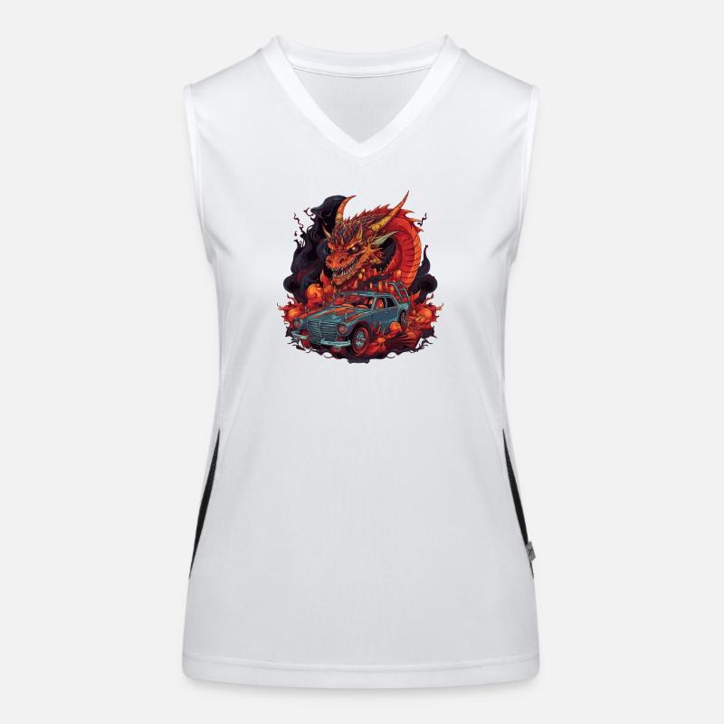 Drachen Auto Funktionelles Kontrast-Tank Top für Frauen