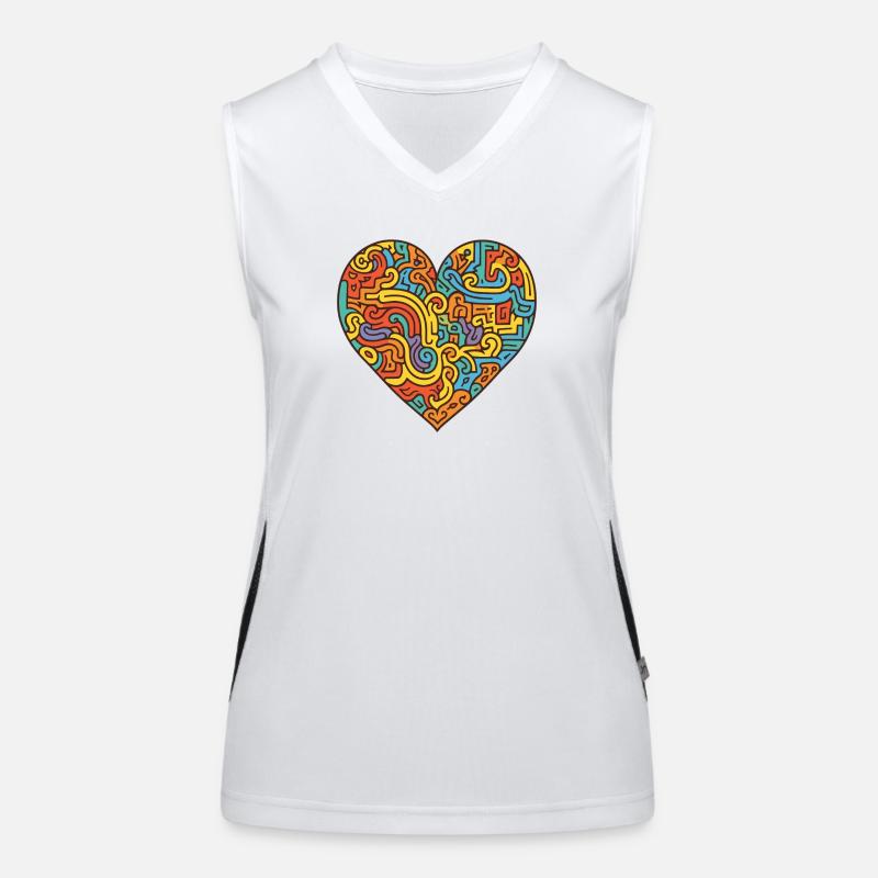 Herz Liebe Funktionelles Kontrast-Tank Top für Frauen