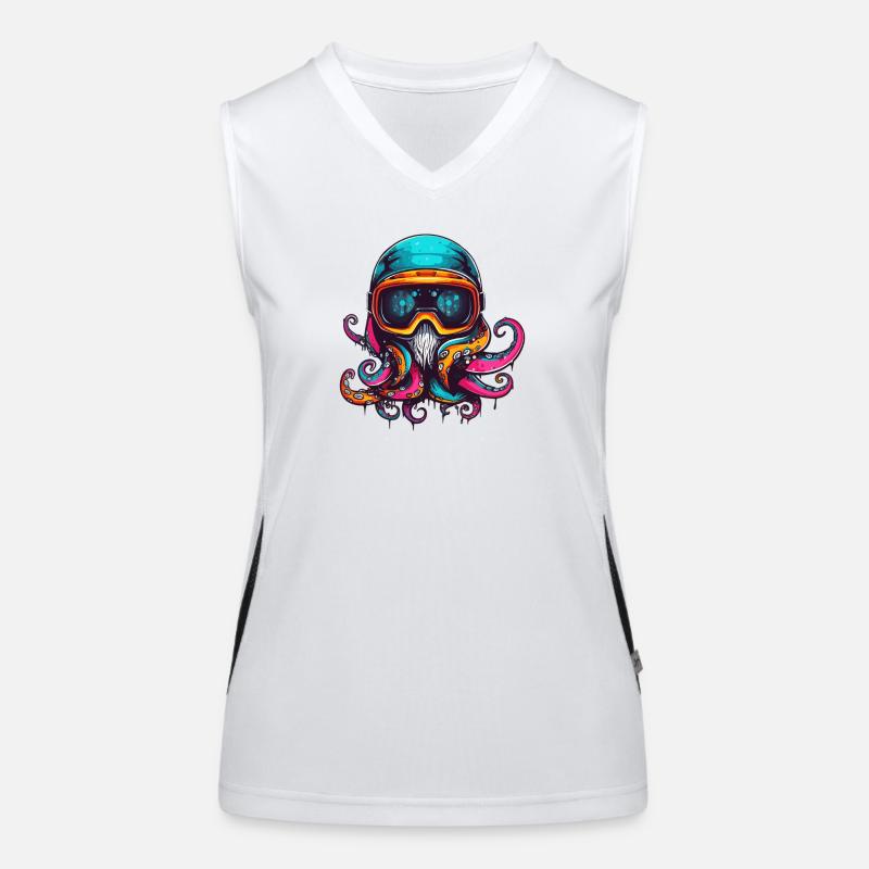 Octopus Wintersport Funktionelles Kontrast-Tank Top für Frauen