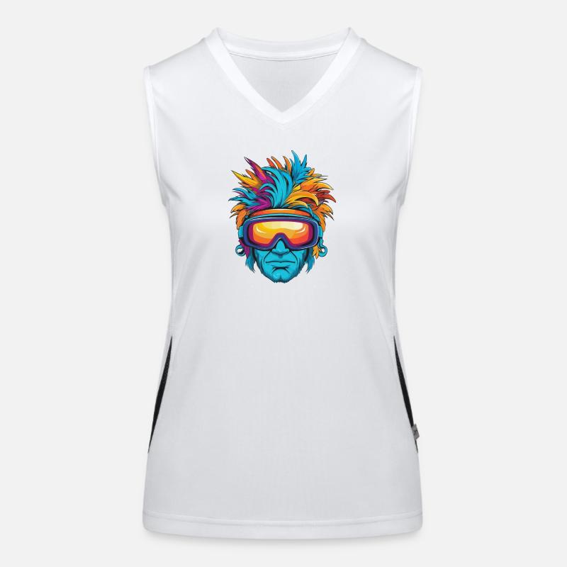 Creazy Ski Man Funktionelles Kontrast-Tank Top für Frauen