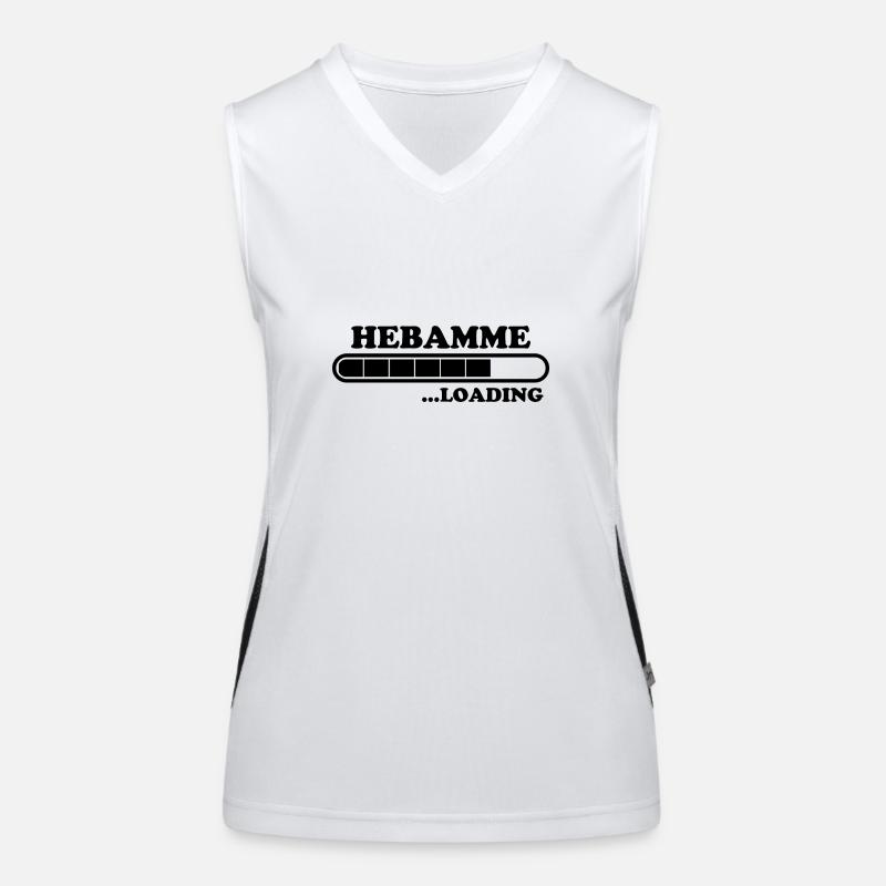Hebamme Spruch Beruf Lustiges Hebammen Geschenk Funktionelles Kontrast-Tank Top für Frauen