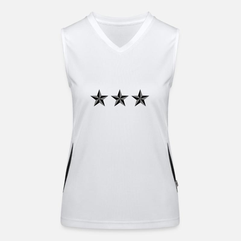 3 Sterne in 3D - Vorlage, Symbol Funktionelles Kontrast-Tank Top für Frauen