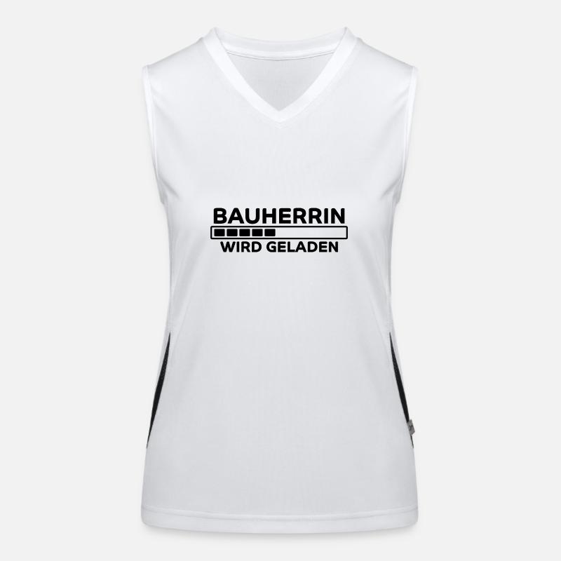 Bauherrin Spruch Bauherr Lustig Bauherrin Geschenk Funktionelles Kontrast-Tank Top für Frauen