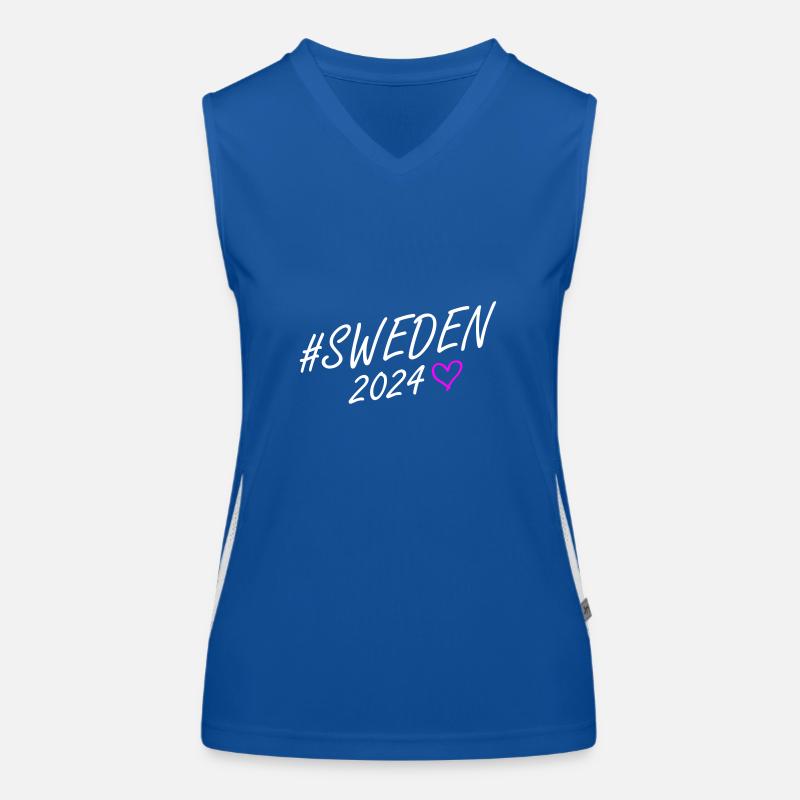 Schweden 2024 Herz Reise Funktionelles Kontrast-Tank Top für Frauen