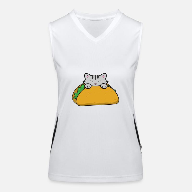Happy Taco Tuesday, chat mignon mangeant un taco Débardeur respirant contrasté Femme