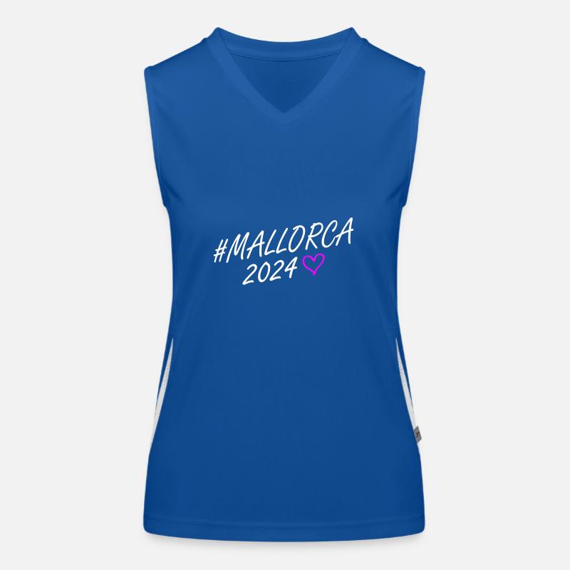 Mallorca 2024 Herz Reise Funktionelles Kontrast-Tank Top für Frauen