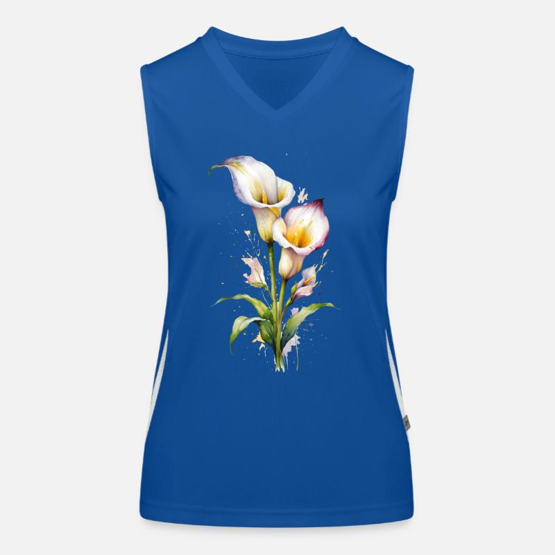 Élégance à l’aquarelle : Le lys calla Débardeur respirant contrasté Femme