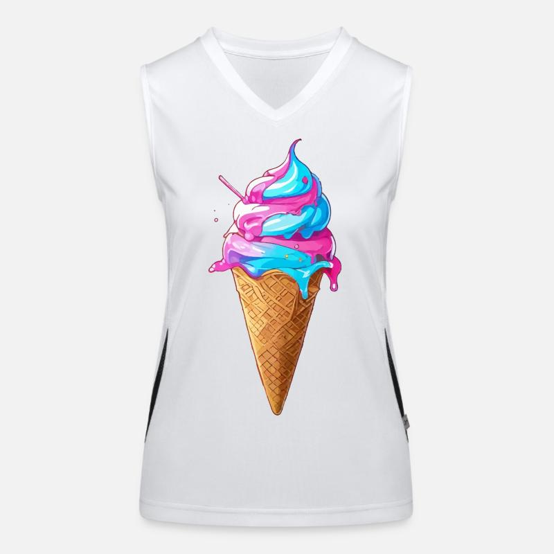Delicious Ice Cream | Synthwave Ice Cream Cone Women's Functional Contrast Tank Top