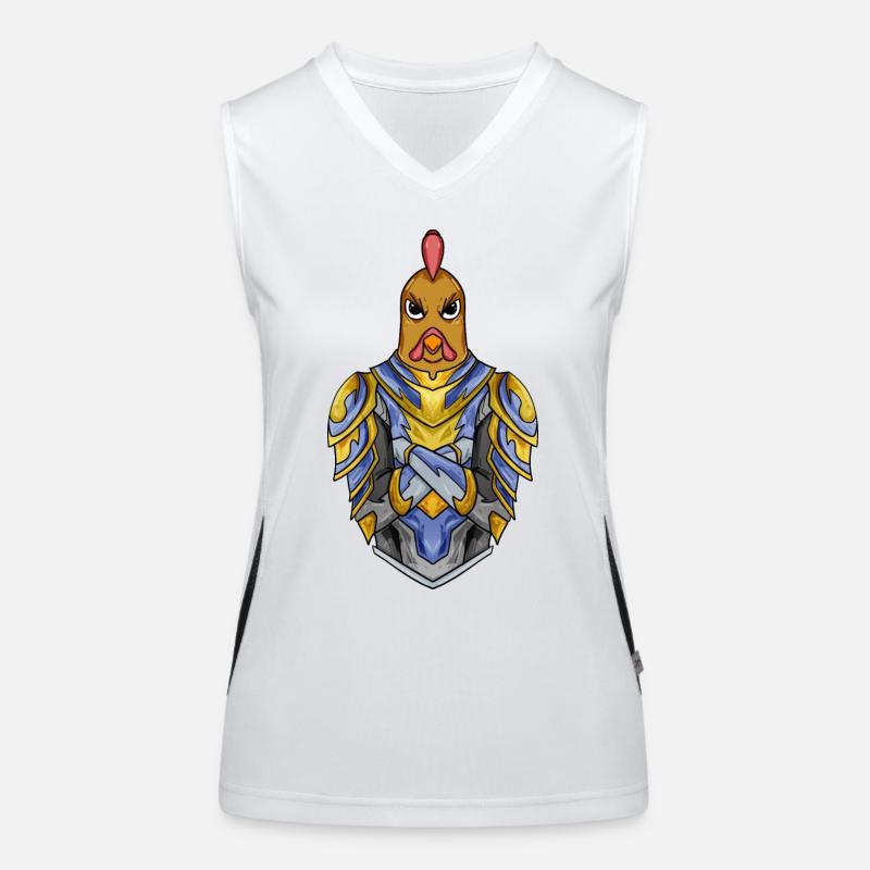 Knight Chicken with Armor Crusader Women's Functional Contrast Tank Top