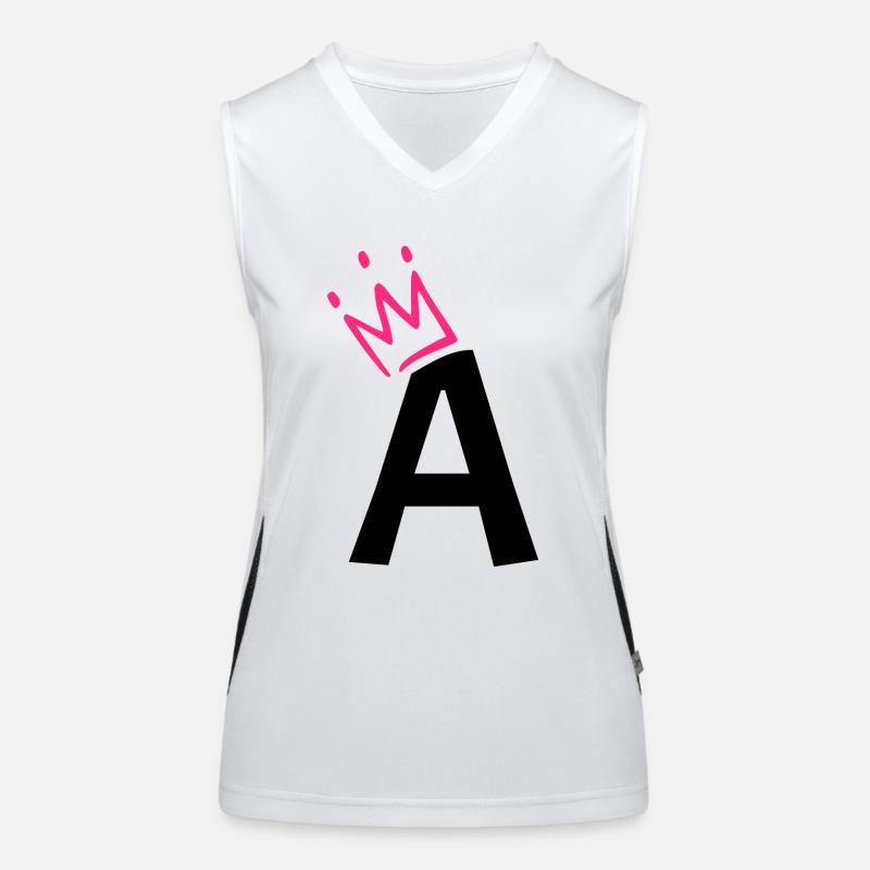 Buchstabe A mit Krone Funktionelles Kontrast-Tank Top für Frauen