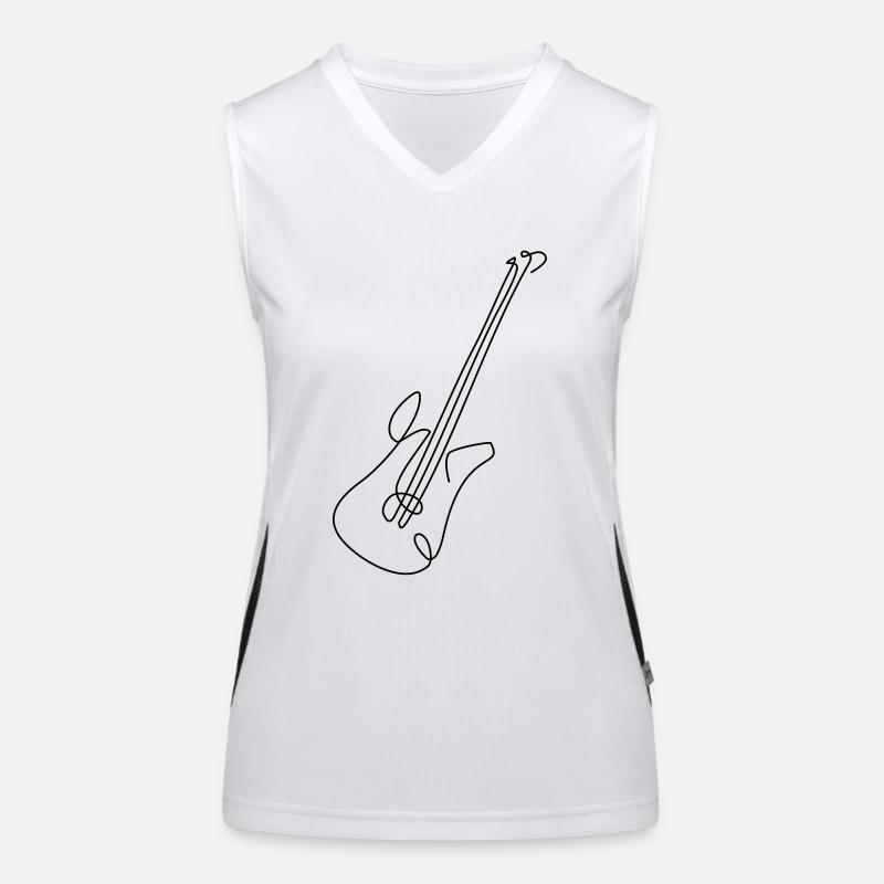 one line guitar Funktionelles Kontrast-Tank Top für Frauen