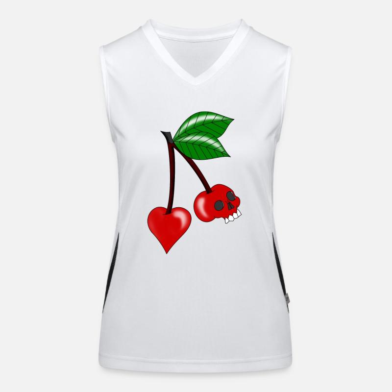 Kirschkernschädel Funktionelles Kontrast-Tank Top für Frauen
