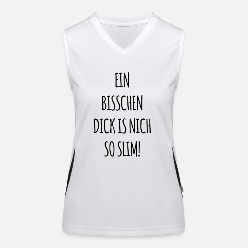 Ein Bisschen Dick is nich so Slim Funktionelles Kontrast-Tank Top für Frauen