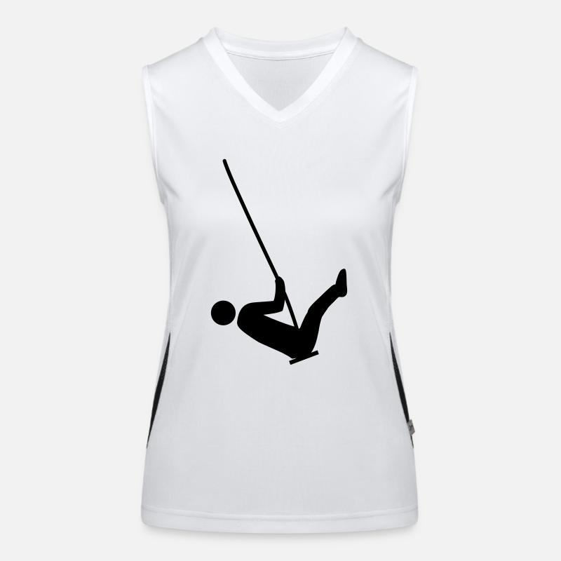 bascule logo silhouette terrain de jeu balançant spa Débardeur respirant contrasté Femme