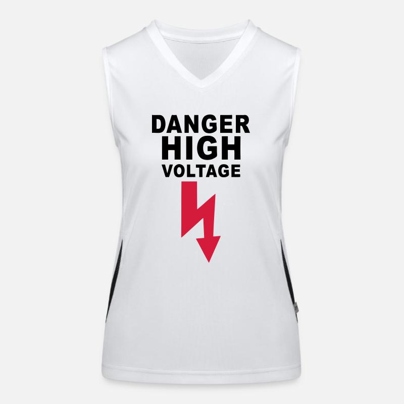 danger high voltage Débardeur respirant contrasté Femme