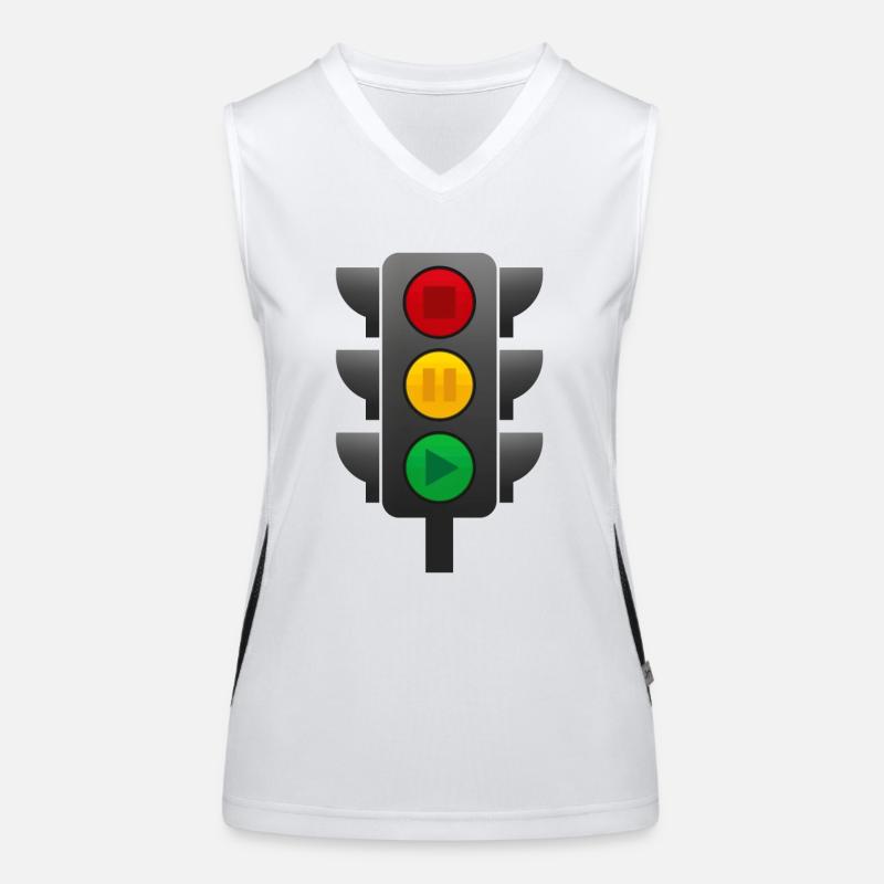 Traffic light (Stop, Pause, Play) Women's Functional Contrast Tank Top