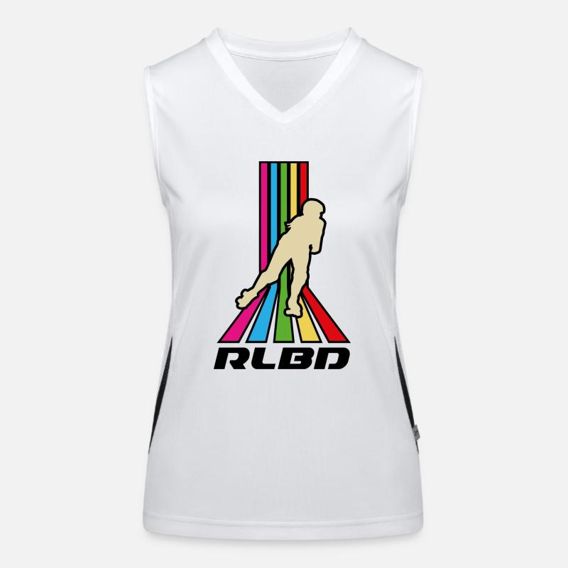 Rollerblade rainbow stripes Funktionelles Kontrast-Tank Top für Frauen