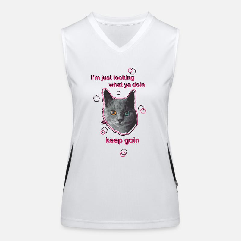 Katze mit Spruch Funktionelles Kontrast-Tank Top für Frauen