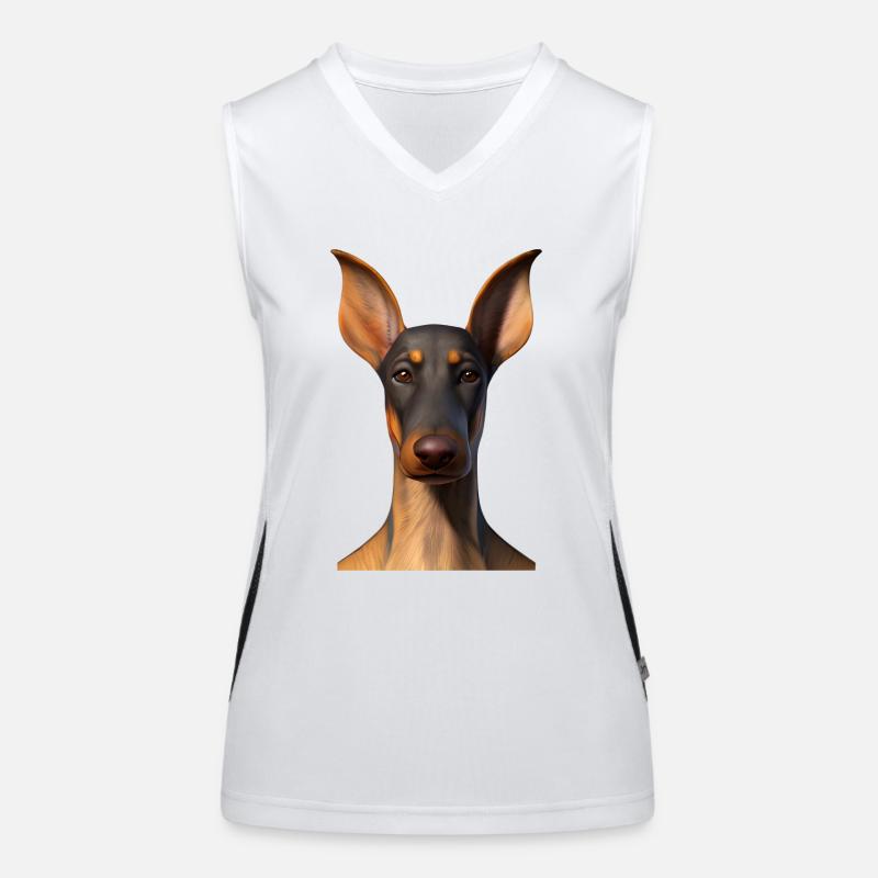 Dobermanntrainer Dobermann Hund Dobermannwelpe Funktionelles Kontrast-Tank Top für Frauen