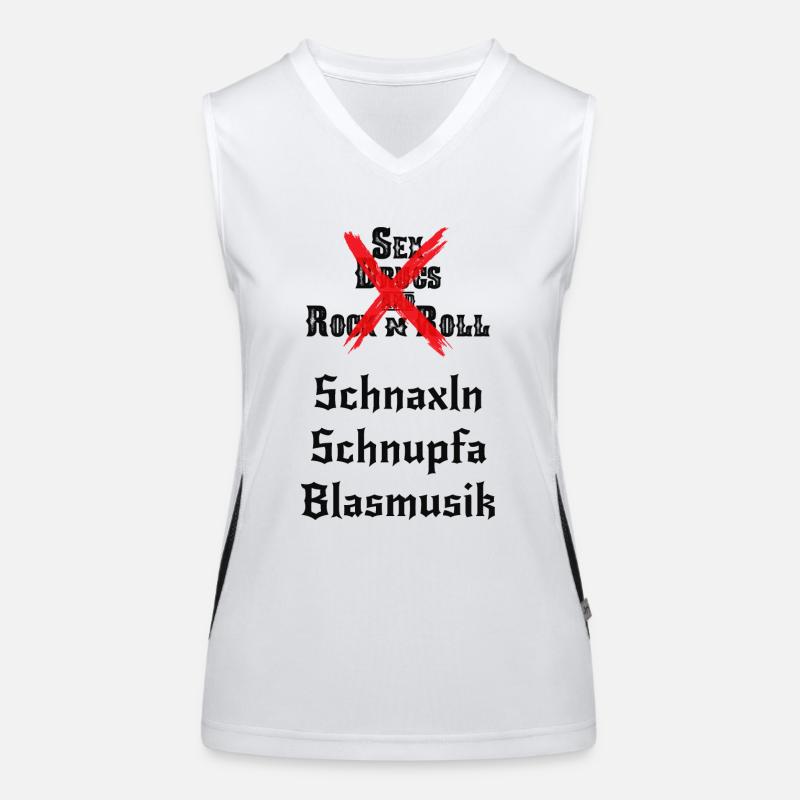 Schnaxln Schnupfa Blasmusik Funktionelles Kontrast-Tank Top für Frauen