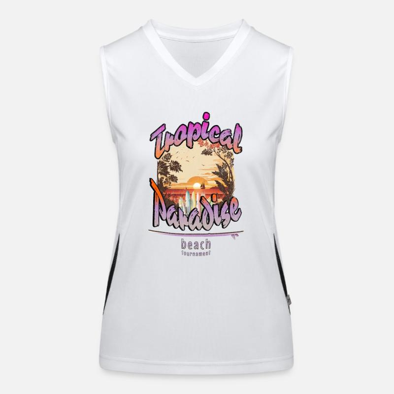 Summer holidays surf paradise topical Women's Functional Contrast Tank Top