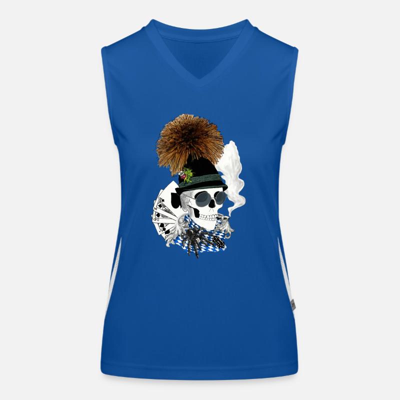 Wiesnskull mit Brille Funktionelles Kontrast-Tank Top für Frauen