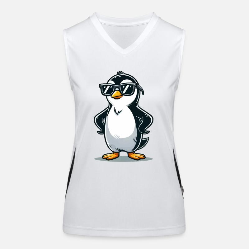 pinguin comic Funktionelles Kontrast-Tank Top für Frauen