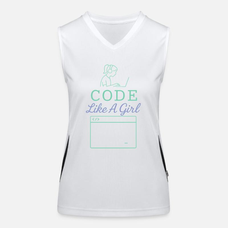 Code Like A Girl Funktionelles Kontrast-Tank Top für Frauen
