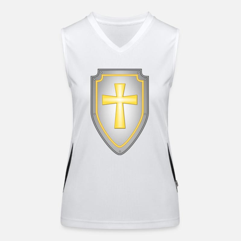 épée épée de chevalier chevalier armor48 Débardeur respirant contrasté Femme