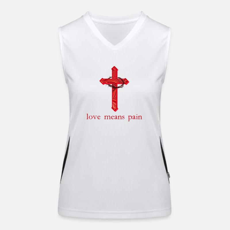 Croix avec épines E 18 Débardeur respirant contrasté Femme