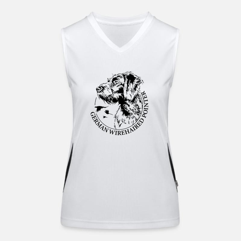 German Wirehaired Pointer Hunting Dogs Wilsigns Women's Functional Contrast Tank Top