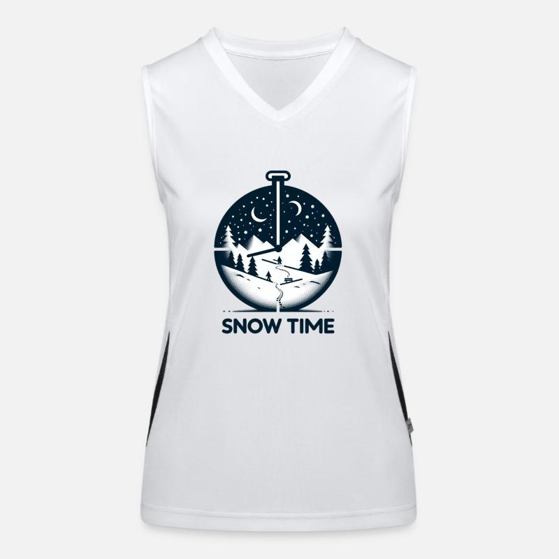Snow time! SKI pocket watch for comfort skiing Women's Functional Contrast Tank Top