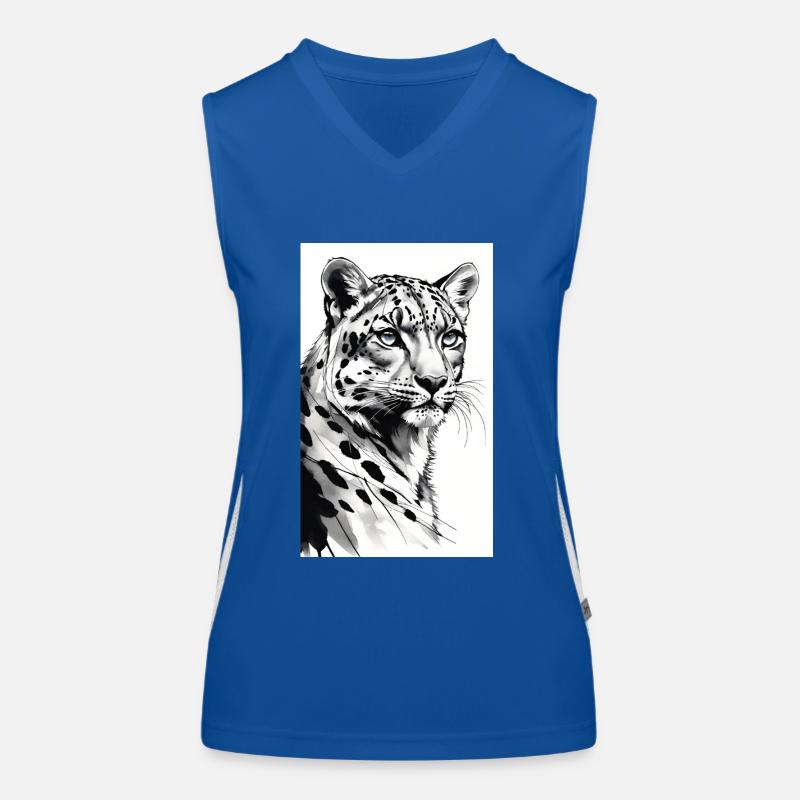 Schneeleopard | Leopard | Raubtier Funktionelles Kontrast-Tank Top für Frauen