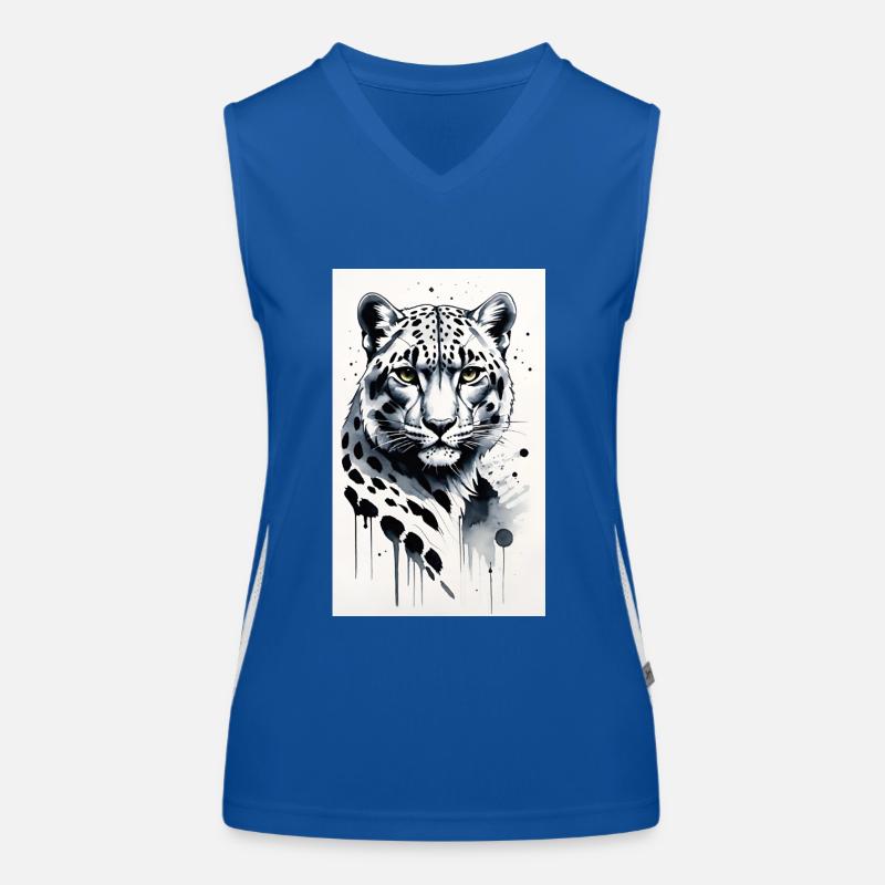 Schneeleopard | Leopard | Raubtier Funktionelles Kontrast-Tank Top für Frauen