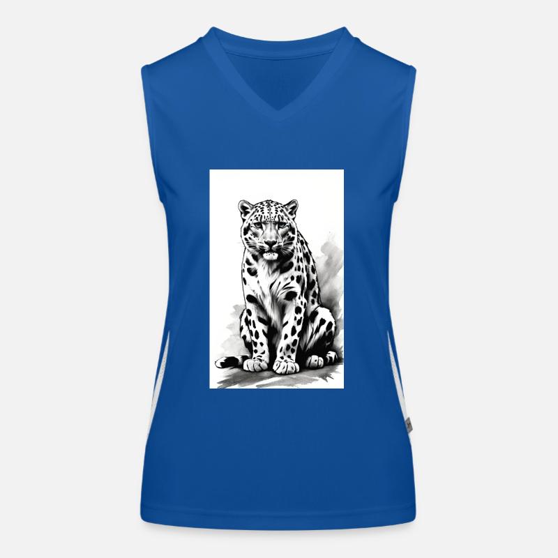 Schneeleopard | Leopard | Raubtier Funktionelles Kontrast-Tank Top für Frauen