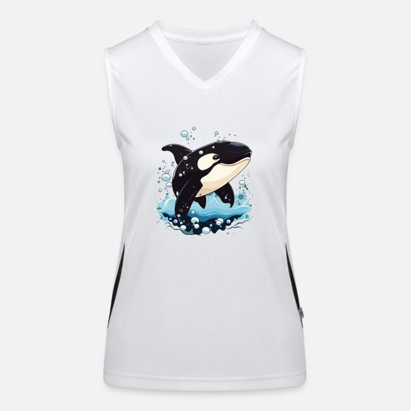 Süßes Orca Meer Delfin Design Funktionelles Kontrast-Tank Top für Frauen