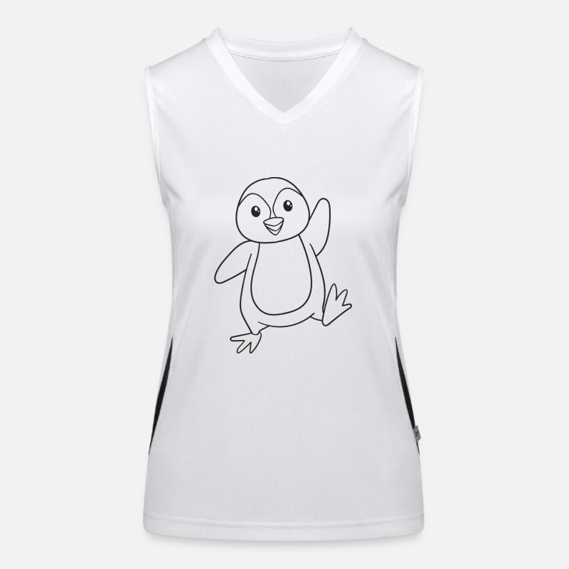 Pinguin, Vogel, Geschenk, Geschenkidee Funktionelles Kontrast-Tank Top für Frauen