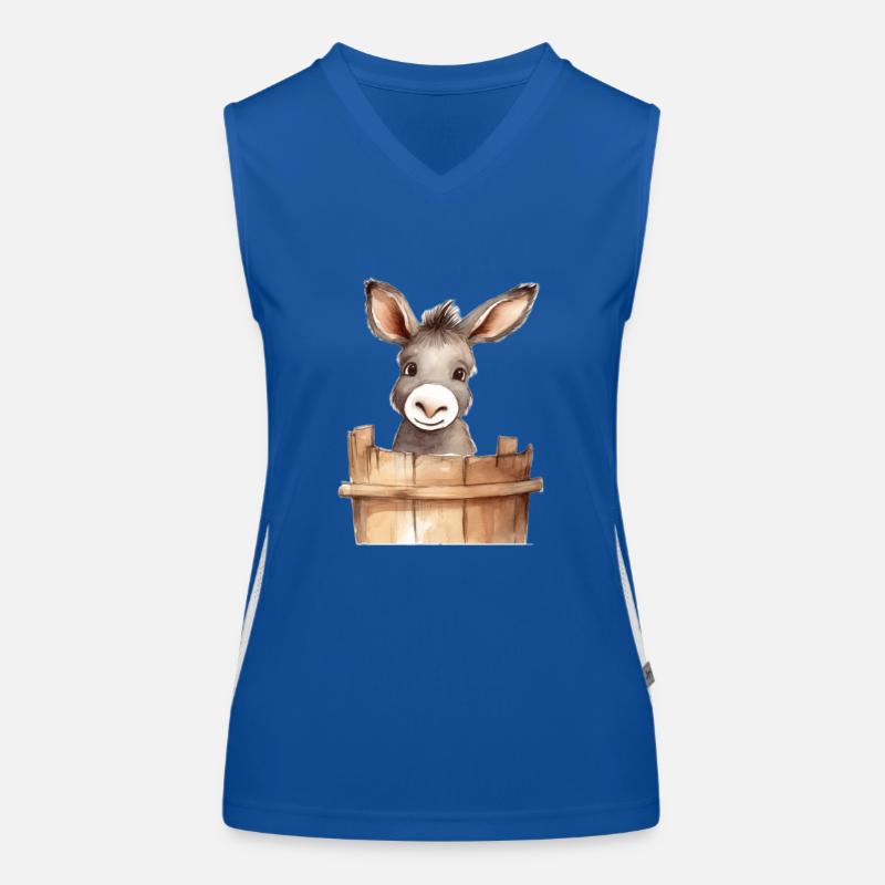cute donkey for the donkey class in elementary school Women's Functional Contrast Tank Top