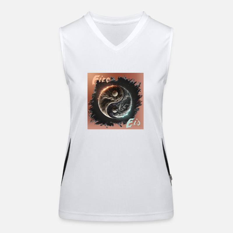 Fire & Eis Yin Yang – Balance der Elemente Funktionelles Kontrast-Tank Top für Frauen