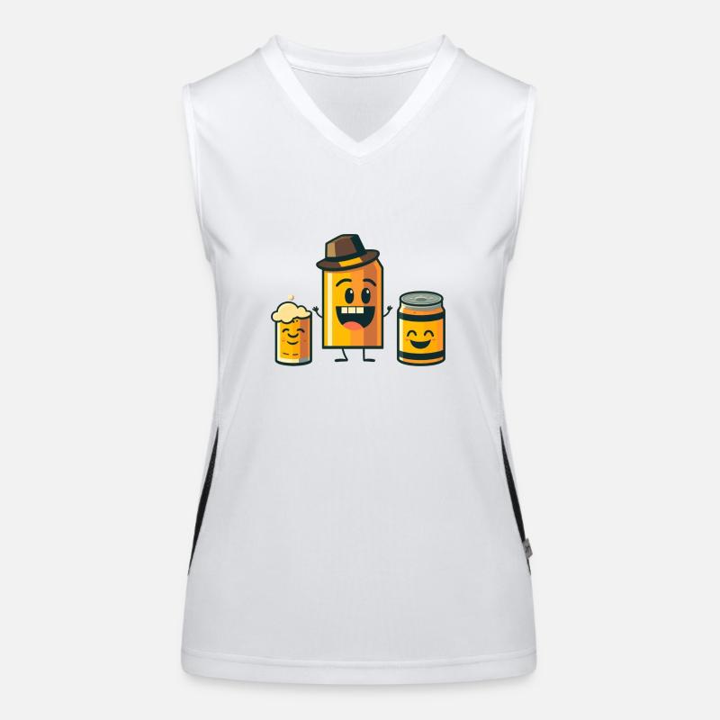 Fun craft beer cans Women's Functional Contrast Tank Top