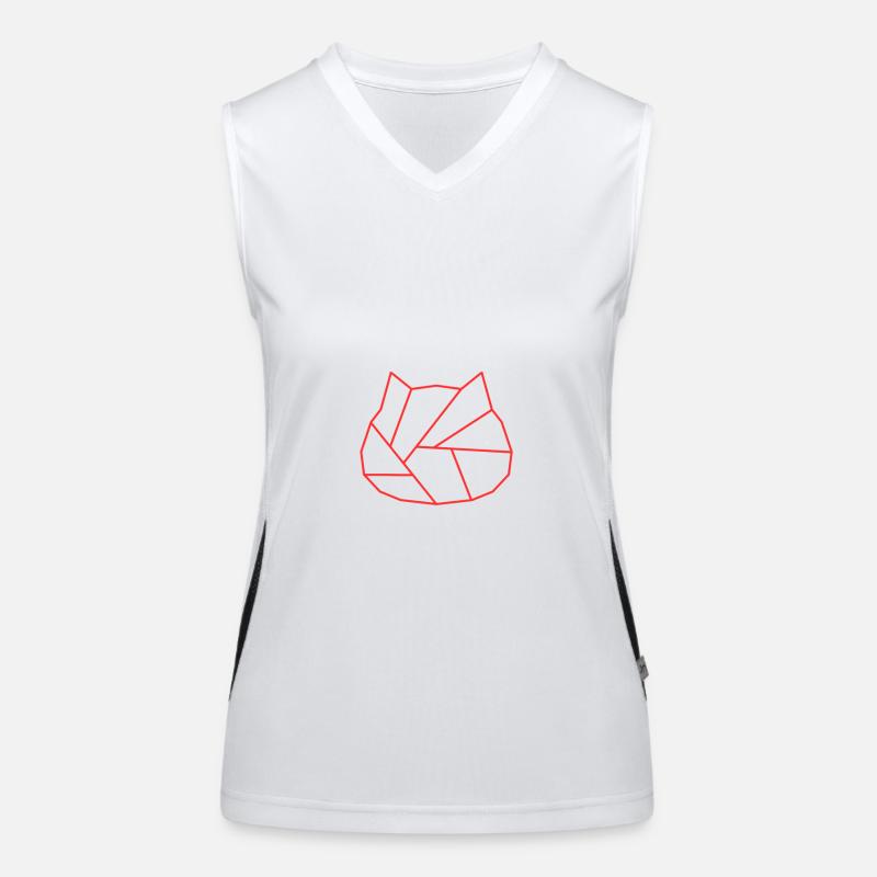 Katze | Logo | Neutral Funktionelles Kontrast-Tank Top für Frauen