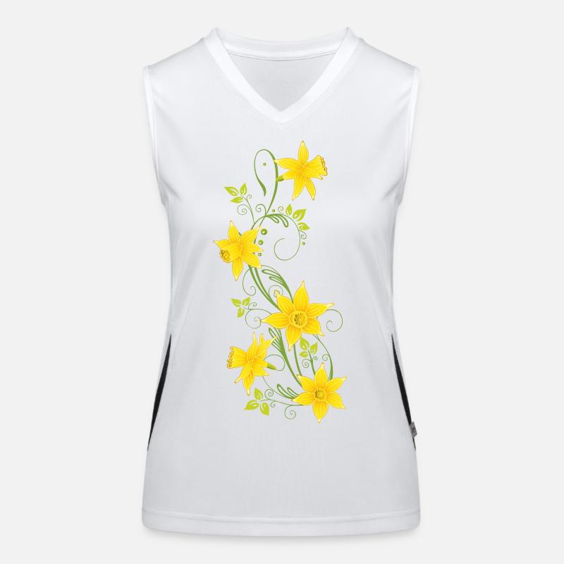 Easter, daffodils, daffodils, spring Women's Functional Contrast Tank Top