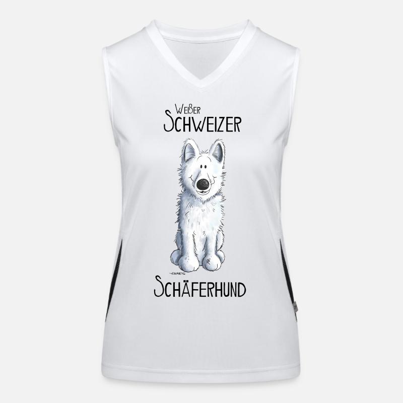 Weißer Schweizer Schäferhund Funktionelles Kontrast-Tank Top für Frauen