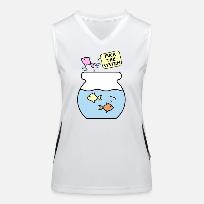 Fick das System Fisch Lustige Tiere Funktionelles Kontrast-Tank Top für Frauen