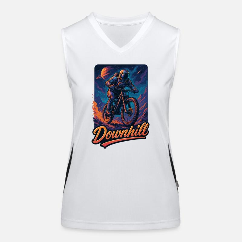 MTB Mountainbiking Downhill Astronaut Geschenk Funktionelles Kontrast-Tank Top für Frauen