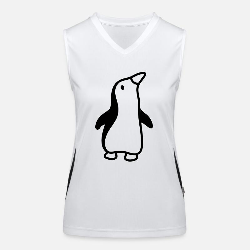 Pinguin sieht hoch - line Funktionelles Kontrast-Tank Top für Frauen